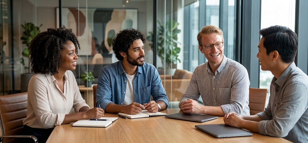 Astera team collaborating in a meeting