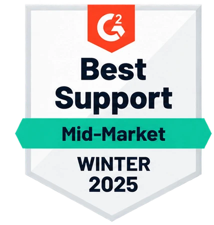 G2 Best Support Mid-Market Winter 2025